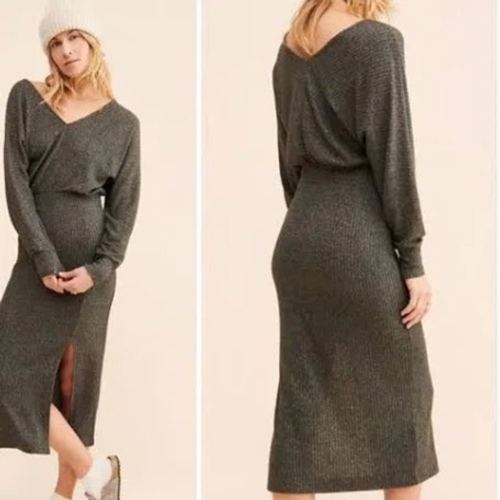 Anthropologie Daily Practice Barre knit midi dress size medium
